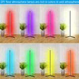 Modern RGB LED Corner Rod Standing Floor Lamp- EU, US Plug_7