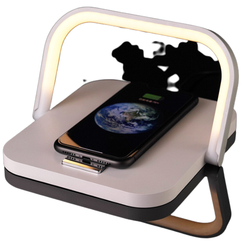 2-in-1 Folding Wireless Charger and Desktop LED Lamp-USB Interface