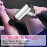 USB Rechargeable Electric Deep Muscle Tissue Massage Gun with 4 Massage Heads_4