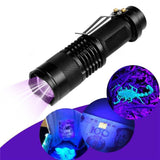 Mini LED Zoomable UV Flashlight Ultraviolet Flashlight Black Light Fake Bill and Urine Stain Detector- Battery Operated_4
