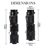 Mini LED Zoomable UV Flashlight Ultraviolet Flashlight Black Light Fake Bill and Urine Stain Detector- Battery Operated_8