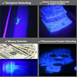 Mini LED Zoomable UV Flashlight Ultraviolet Flashlight Black Light Fake Bill and Urine Stain Detector- Battery Operated_10
