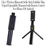 3 In 1 Wireless Bluetooth Selfie Stick Foldable Mini Tripod Expandable Monopod with Remote Control For iPhone iOS Android_9