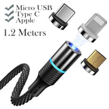 3-in-1 Fast Charging Magnetic Cable Charger for Micro USB, Type C and for Apple Devices iPhone 12 11 Pro XS Max_11