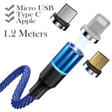 3-in-1 Fast Charging Magnetic Cable Charger for Micro USB, Type C and for Apple Devices iPhone 12 11 Pro XS Max_14