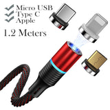 3-in-1 Fast Charging Magnetic Cable Charger for Micro USB, Type C and for Apple Devices iPhone 12 11 Pro XS Max_16