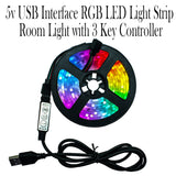 5v USB Interface RGB LED Light Strip Room Light with 3 Key Controller_7