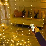 USB Powered Remote Controlled LED Light Curtain with Hook- White, Warm White, and Colorful_2