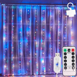 USB Powered Remote Controlled LED Light Curtain with Hook- White, Warm White, and Colorful_9