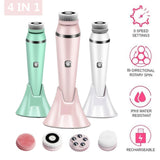 4 IN 1 Electric Face Deep Cleansing Brush Spin Pore Cleaner Face Wash Machine Makeup Remove Waterproof Facial Massager Skin Care_0