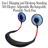 2-in-1 Hanging and Desktop Standing Adjustable USB Rechargeable Portable Neck Fan_12
