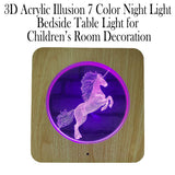 3D Acrylic Illusion 7 Color Bedside Table Room Decoration- USB Powered_9