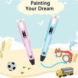 Magic 3D Printing Pen for Kids DIY Pen with LED Display and Filaments_1