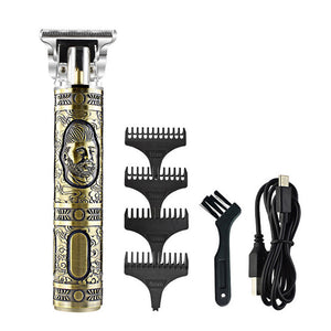 Retro Style USB Rechargeable Cordless Electric Hair Trimmer for Professional and Home Use_0