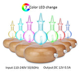 Essential Oil Glass Diffuser Oil Aromatherapy Wood Base- AU, EU, UK, US Plug_7