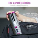 USB Rechargeable Cordless Auto-Rotating Ceramic Portable Women's Hair Curler_3