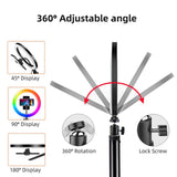 26cm RGB LED Selfie Ring Fill Light with Tripod- USB Powered_12