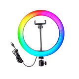 26cm RGB LED Selfie Ring Fill Light with Tripod- USB Powered_5