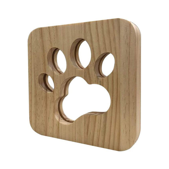 USB Plugged-in Wooden Dag Paw Print LED Night Decorative Lamp_1
