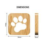 USB Plugged-in Wooden Dag Paw Print LED Night Decorative Lamp_7