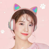 Flashing Light BT Wireless Cat Ear Headset with Mic- USB Charging_3