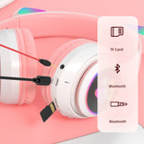Flashing Light BT Wireless Cat Ear Headset with Mic- USB Charging_6