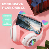 Flashing Light BT Wireless Cat Ear Headset with Mic- USB Charging_7