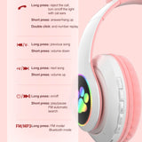 Flashing Light BT Wireless Cat Ear Headset with Mic- USB Charging_8