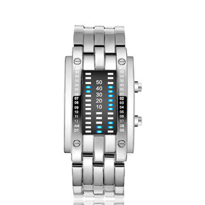 Creative Binary Watch LED Digital Display Buckle Type Lock Wristwatch_0