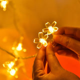 Solar Powered Flower String Lights Cherry Blossom Sakura Fairy Lights_10