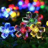 Solar Powered Flower String Lights Cherry Blossom Sakura Fairy Lights_12