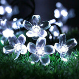 Solar Powered Flower String Lights Cherry Blossom Sakura Fairy Lights_13