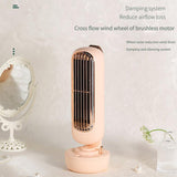 Retro Humidification Silent Wireless USB Rechargeable Tower Fan_14