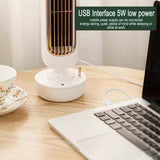 Retro Humidification Silent Wireless USB Rechargeable Tower Fan_15