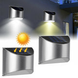 2 Packs Solar Powered Outdoor Wall Lamp Garden Step Light_1