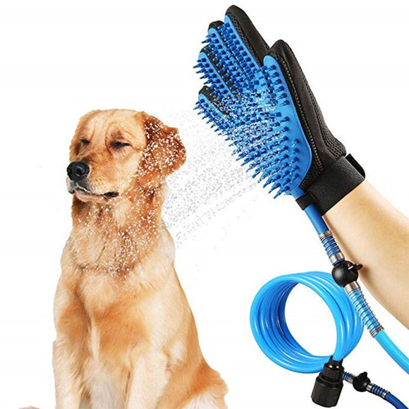 3-in-1 Pet Bathing Tool Sprayer Massage Glove and Pet Hair Remover_0