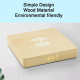 Portable Wooden Charging Pad and Digital Alarm Clock- USB Powered_13