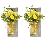 Remote Controlled Rustic Wall Mason Jar Scone Fairy Lights- Battery Powered_9