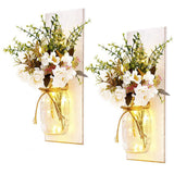Remote Controlled Rustic Wall Mason Jar Scone Fairy Lights- Battery Powered_10