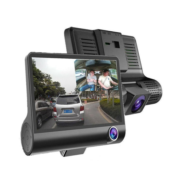 Full HD Front Rear & Interior Three Lens Car Dashboard Camera_0