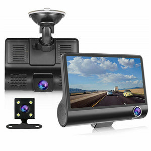 Full HD Front Rear & Interior Three Lens Car Dashboard Camera_0