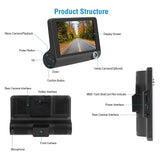 Full HD Front Rear & Interior Three Lens Car Dashboard Camera_14