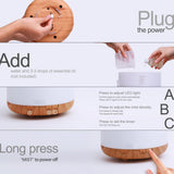 Aroma Therapy Scent Diffuser Humidifier and LED Lamp- US, UK, EU, AU Plug_7
