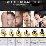 6 Blade USB Rechargeable Electric Hair Clipper Body Hair Shaver_16