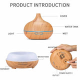 Wood Grain Aroma Therapy Ultrasonic Mist Essential Oil Diffuser- AU, EU, UK, US Plug_4