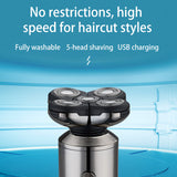 5-in-1 USB Rechargeable Digital Display Wet and Dry Electric Hair Shaver_12