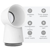 Mini Cooling Fan Bladeless Mist Humidifier w/ LED Light- USB Charging_15