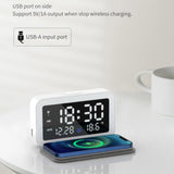 LED Digital Alarm Clock and Wireless Phone Charger- USB Powered_4