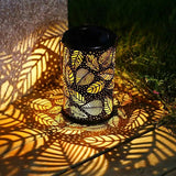 Outdoor Decorative Retro Leaf-Shadow Solar Powered Lantern_4