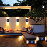 2pc/set LED Outdoor Garden Solar Powered LED Wall Lamps_5